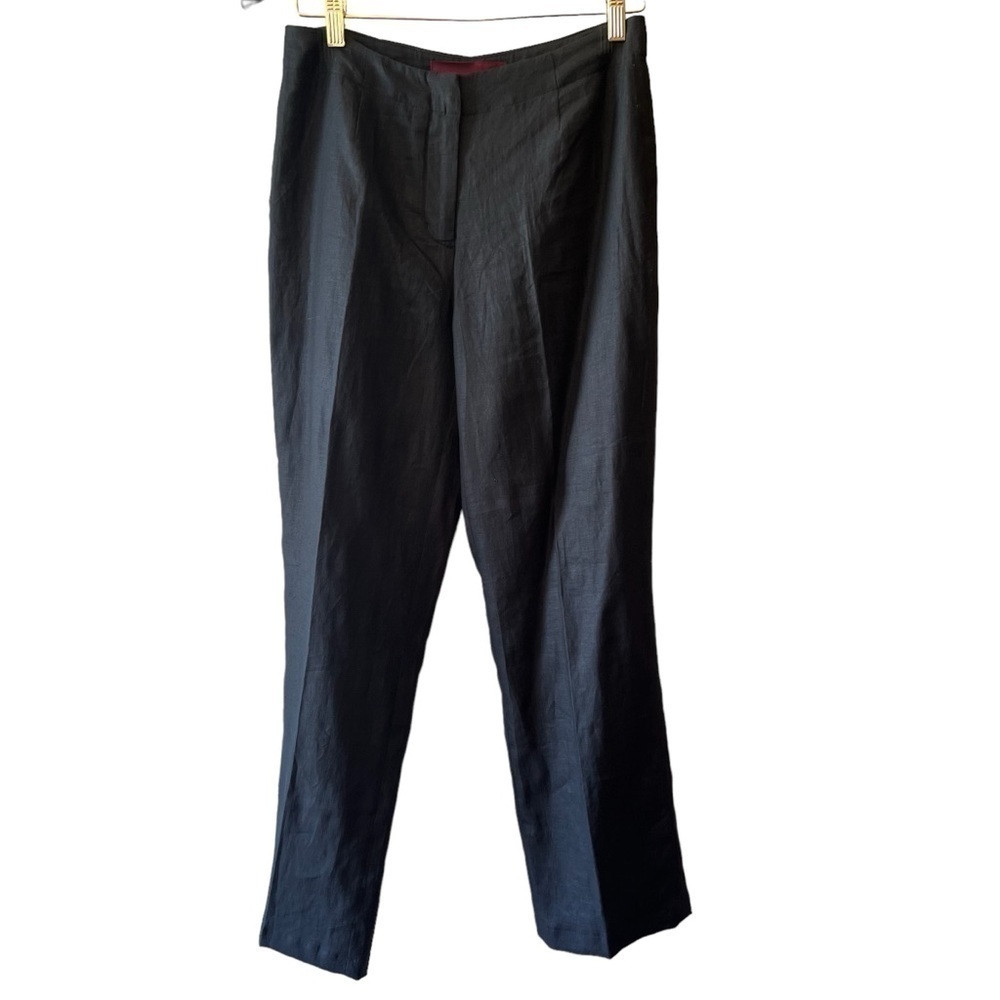 Merona Woman’s 100% Linen Mid Rise Pants Black Size 6